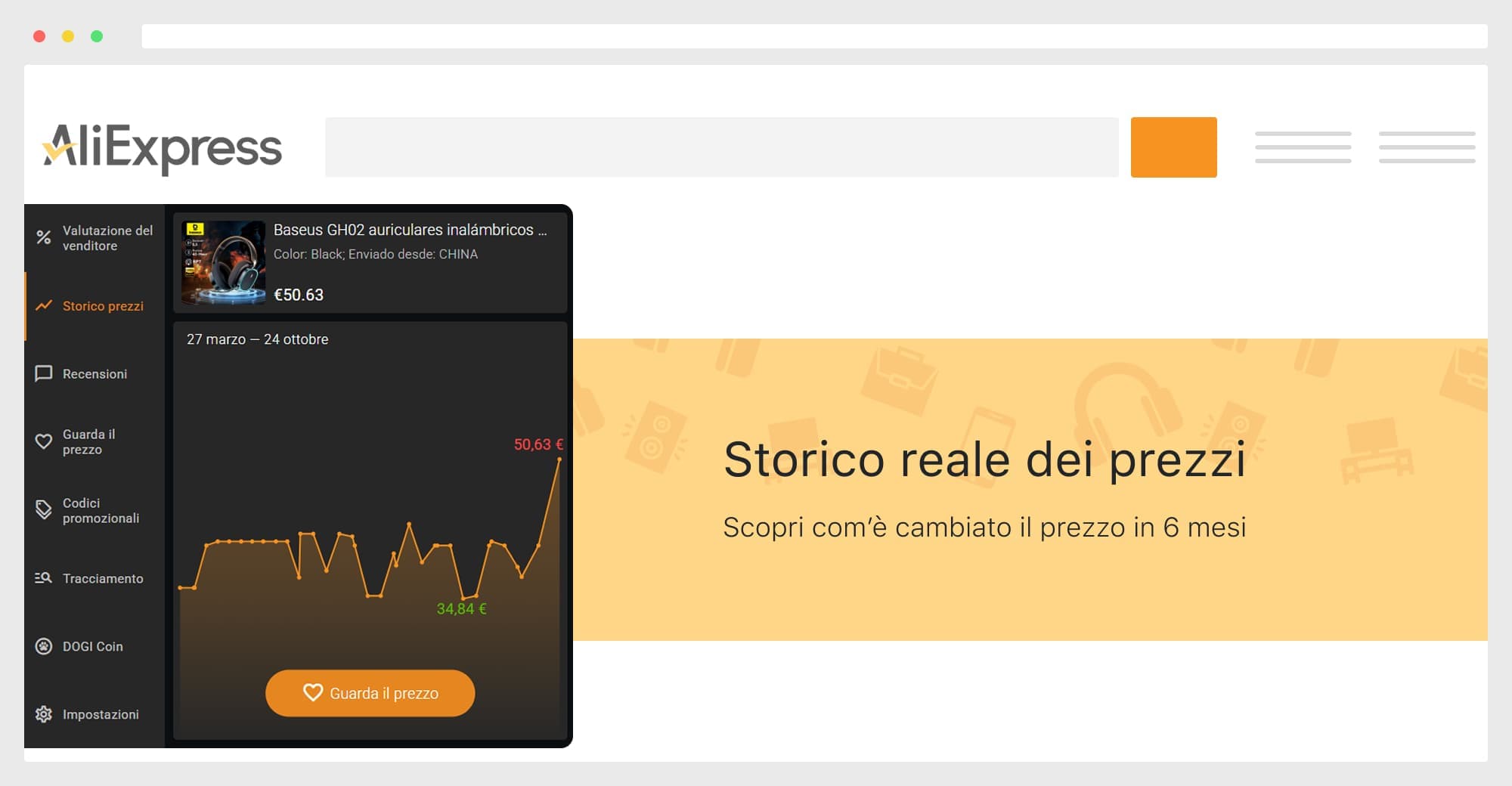 AliHelper tiene d'occhio il prezzo per fare acquisti vantaggiosi!