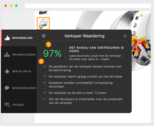 Geavanceerde weergave. Gedetailleerde leveranciersevaluatie