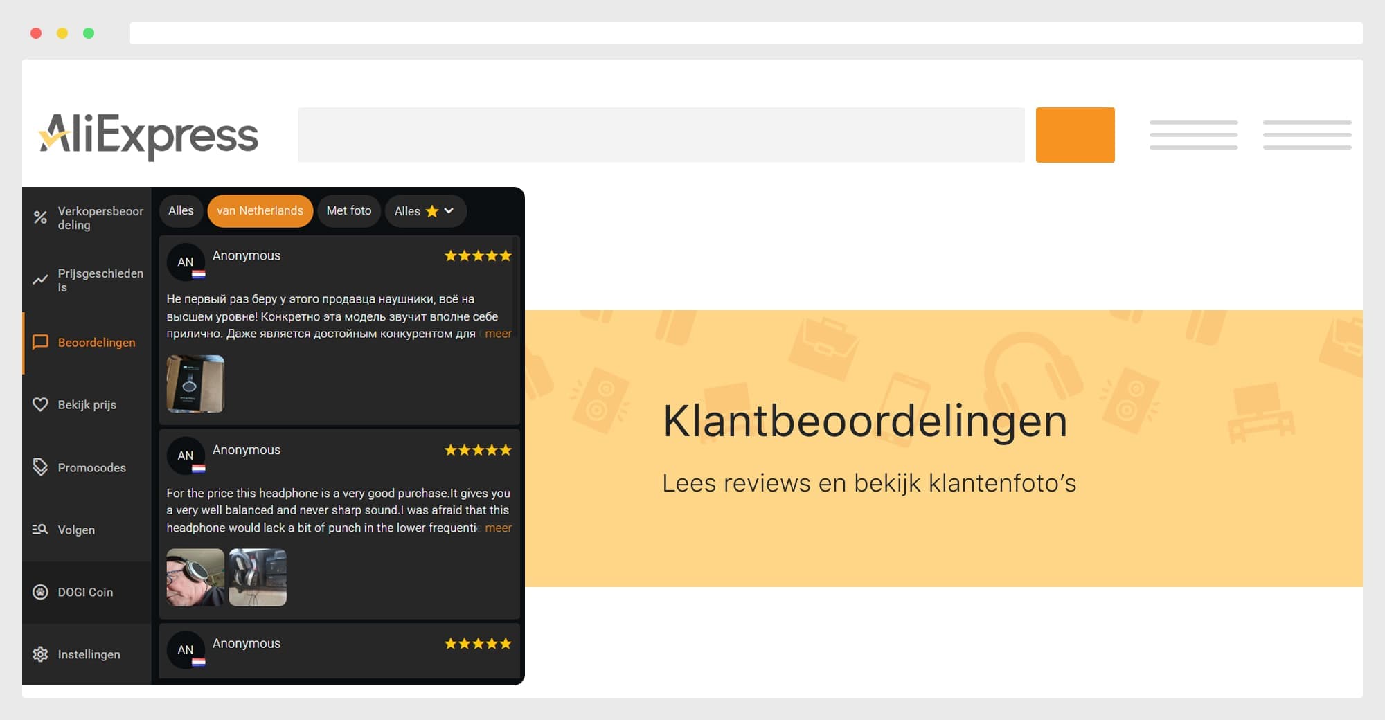 AliHelper vertelt je of de verkoper een probleem heeft