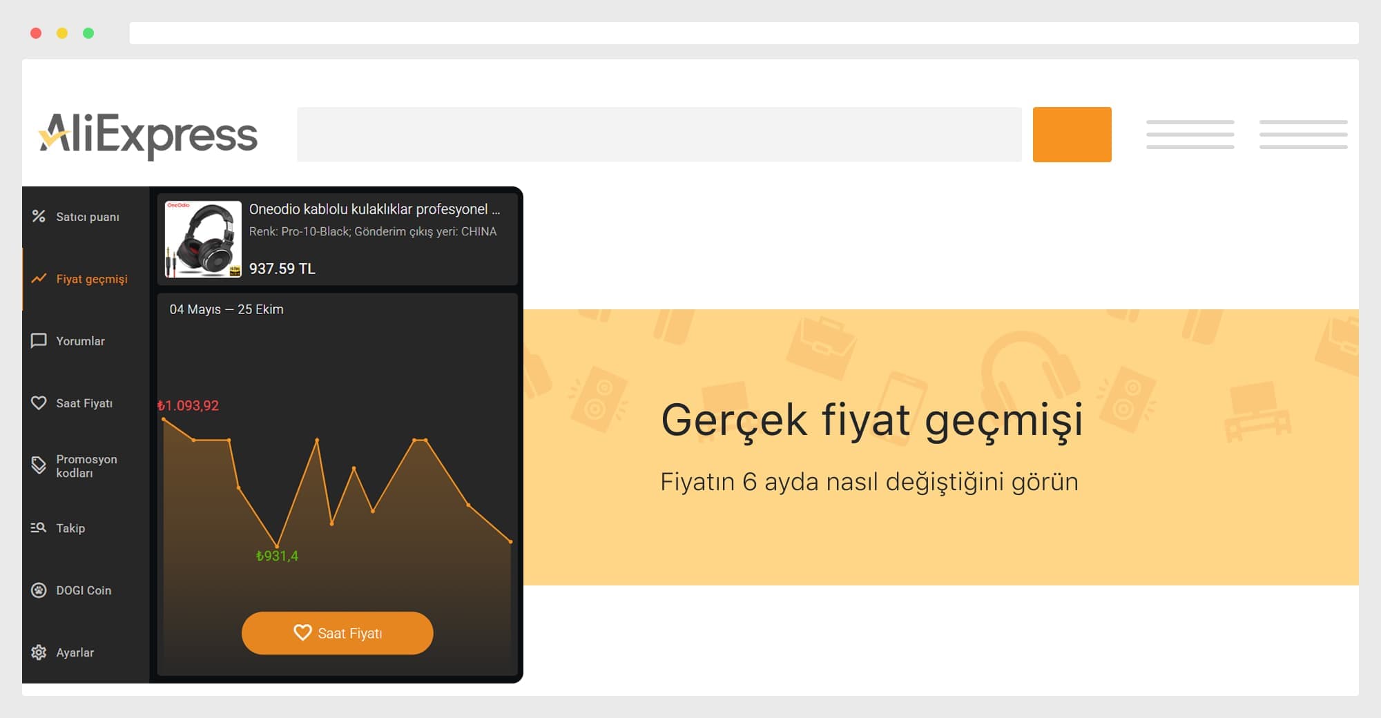 AliHelper indirimli alışveriş için fiyatlara göz kulak olur!